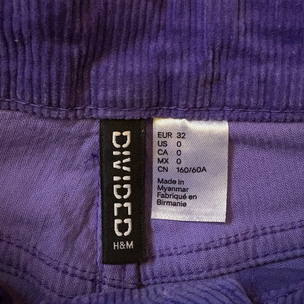 H&M Divided Purple Corduroy Pants